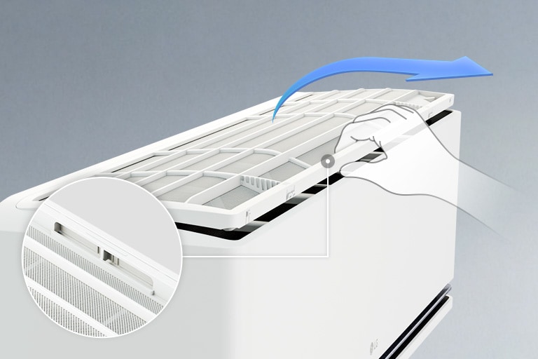 S3-Q120AGZB one-touch filter cleaning step.