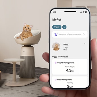 LG ThinQ app for pet care tracking