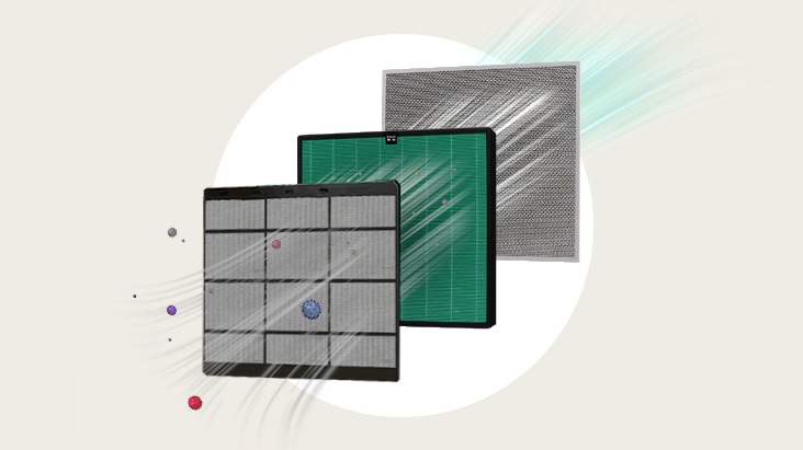 WallFit pre-filter, dust collection filter and deodorization filter