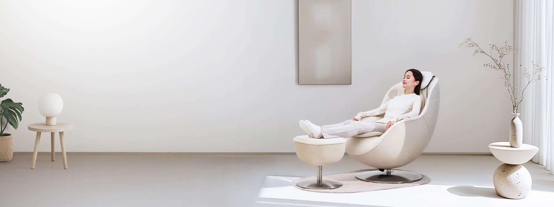 LG Massage Recliner in a calm modern room.