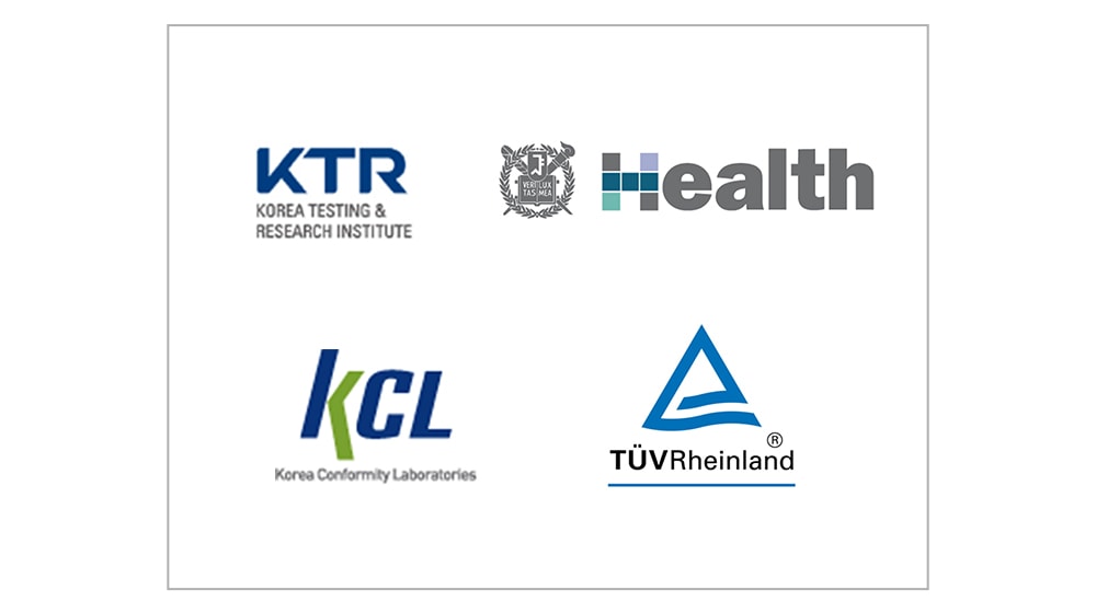 Certifications - KTR, SNU Graduate School of Public Health, KCL, TUV Rheinland