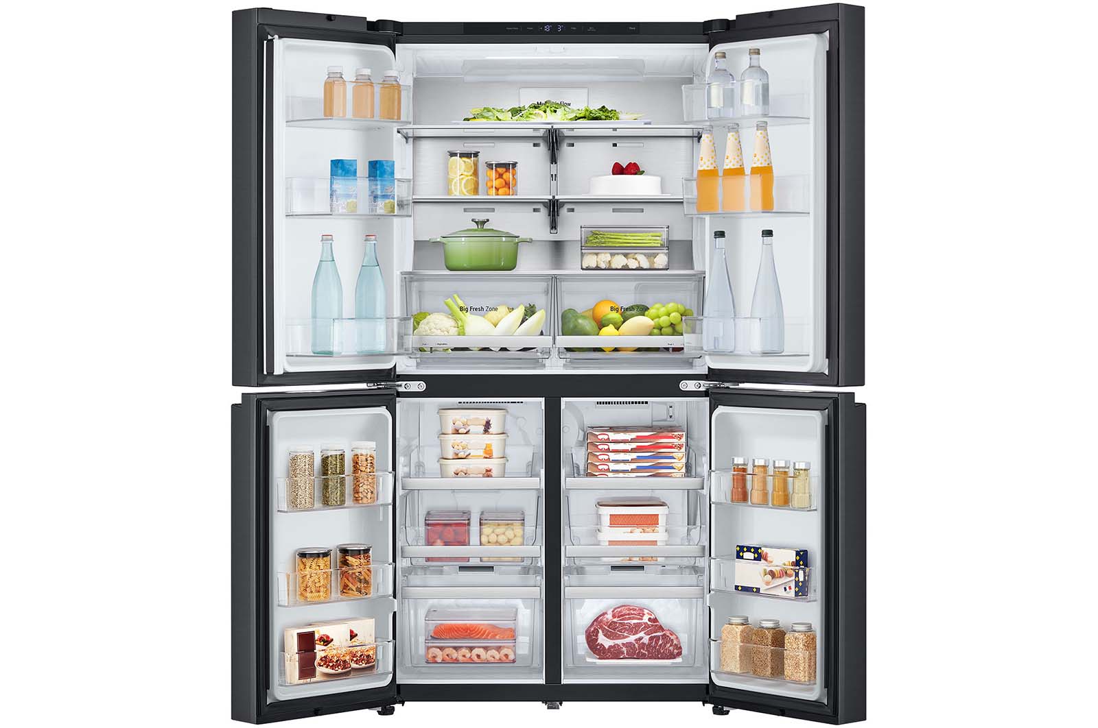 [Subscribe] 665L French Door Fridge in Matte Black Finish - Matte Black / Essence Black Steel thumbnail 2