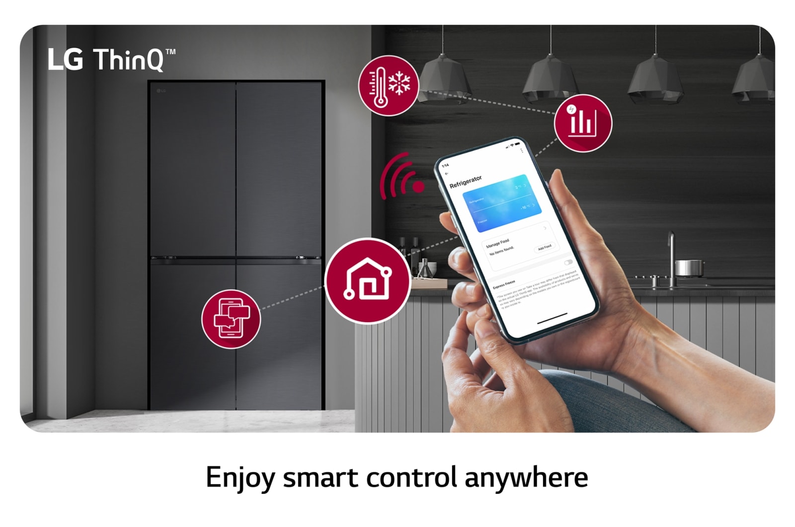 [Subscribe] 665L French Door Fridge in Matte Black Finish - Matte Black / Essence Black Steel thumbnail 3