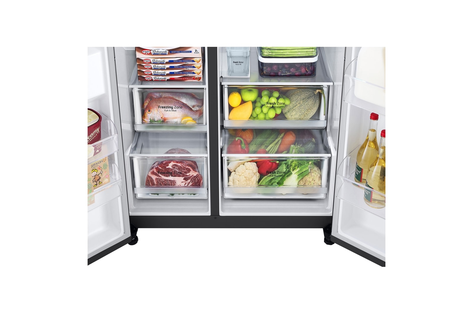[Subscribe] 635L Side-by-Side Fridge in Matte Black Finish - Matte Black PCM thumbnail 4