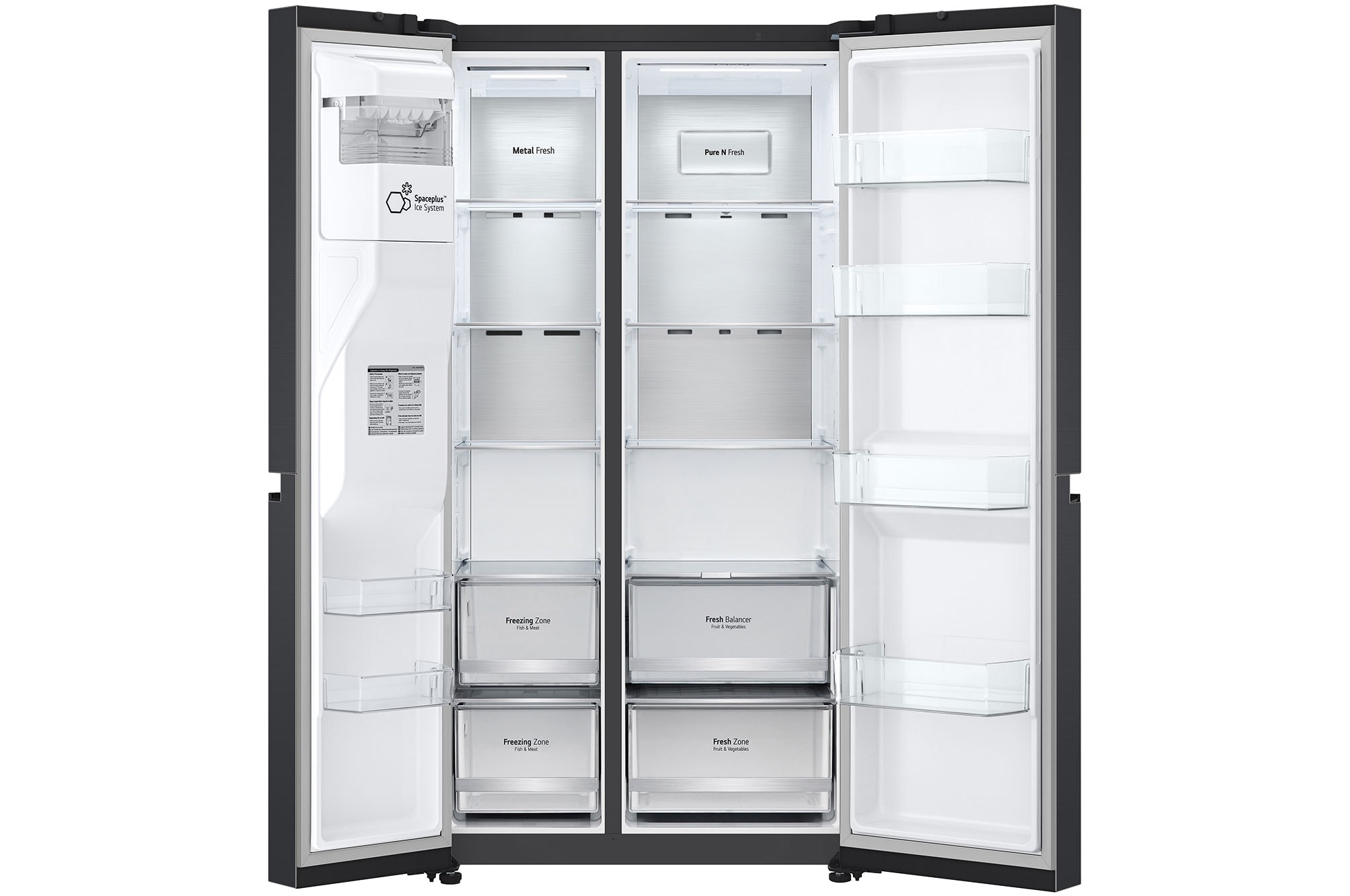 LG 635L Side by Side Fridge in Matte Black - Essence Matte Black thumbnail 5