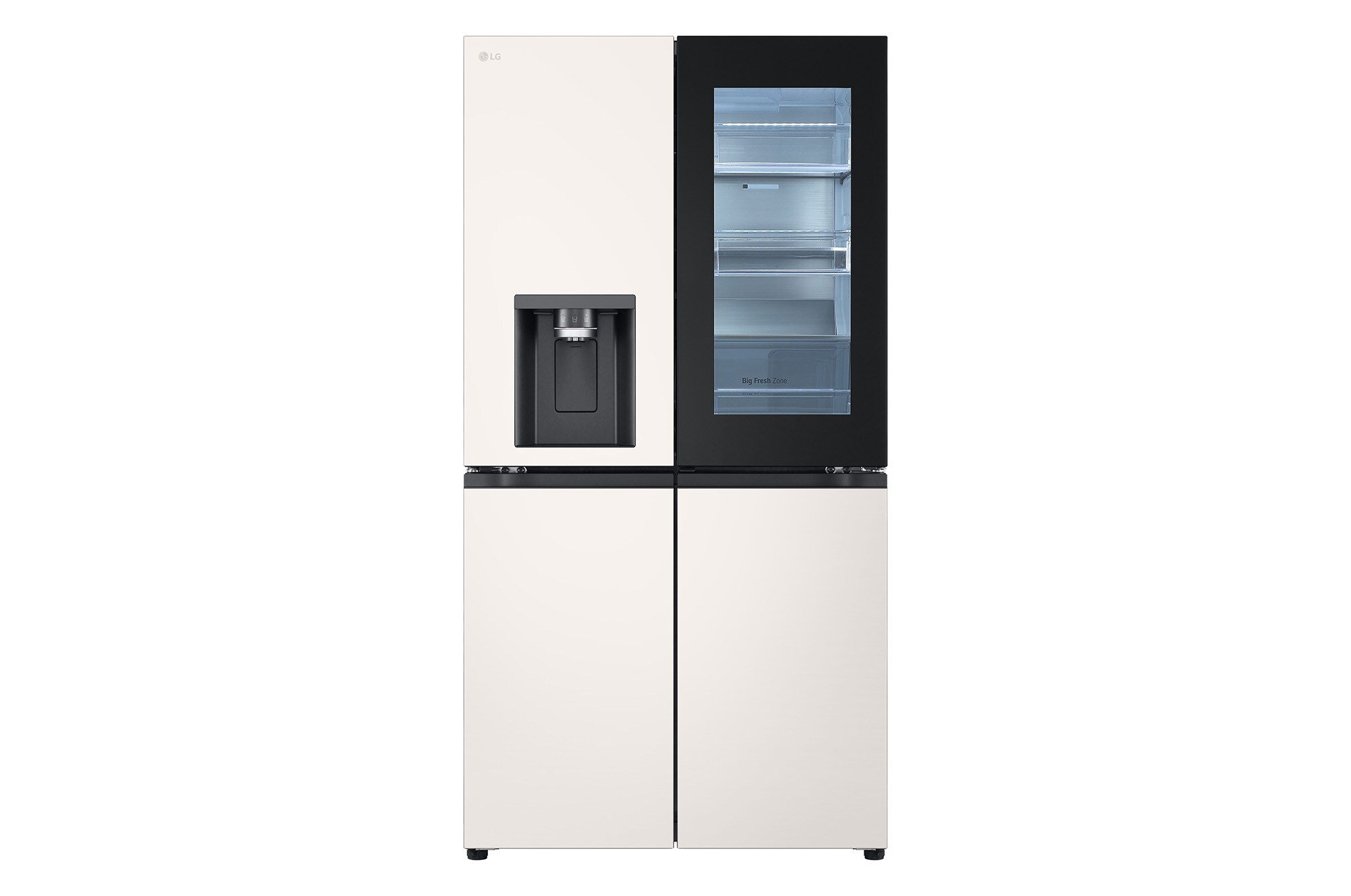 LG Black Glass InstaView Door-in-Door, French Door Fridge, Essence Black Steel
