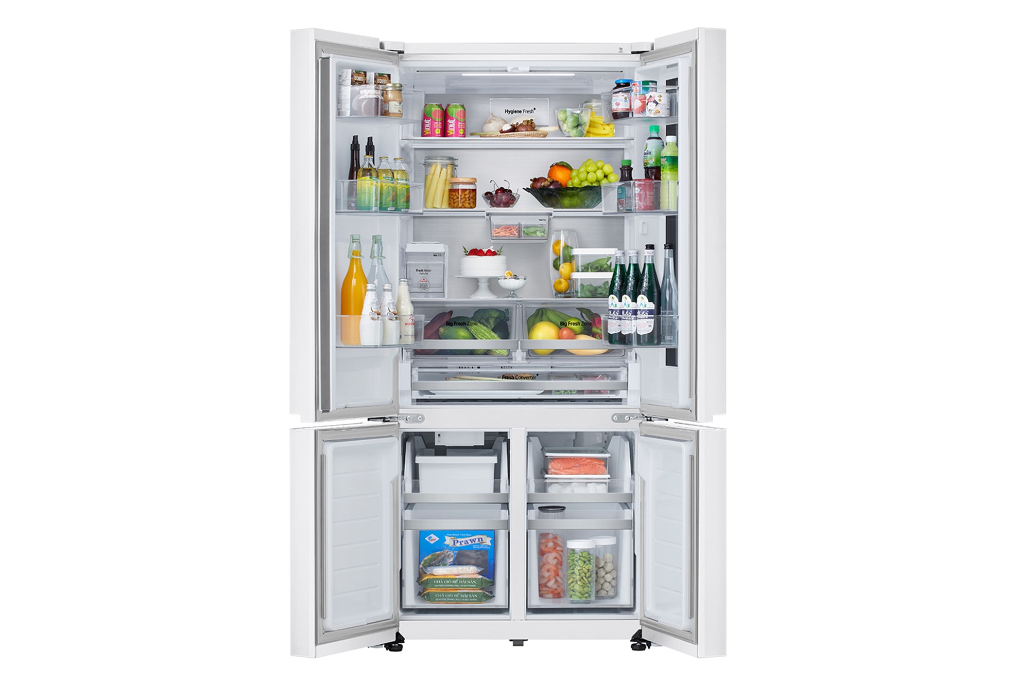 [Subscribe] 612L French Door Fridge with InstaView & Water Dispenser in White Glass Finish - Essence White thumbnail 2