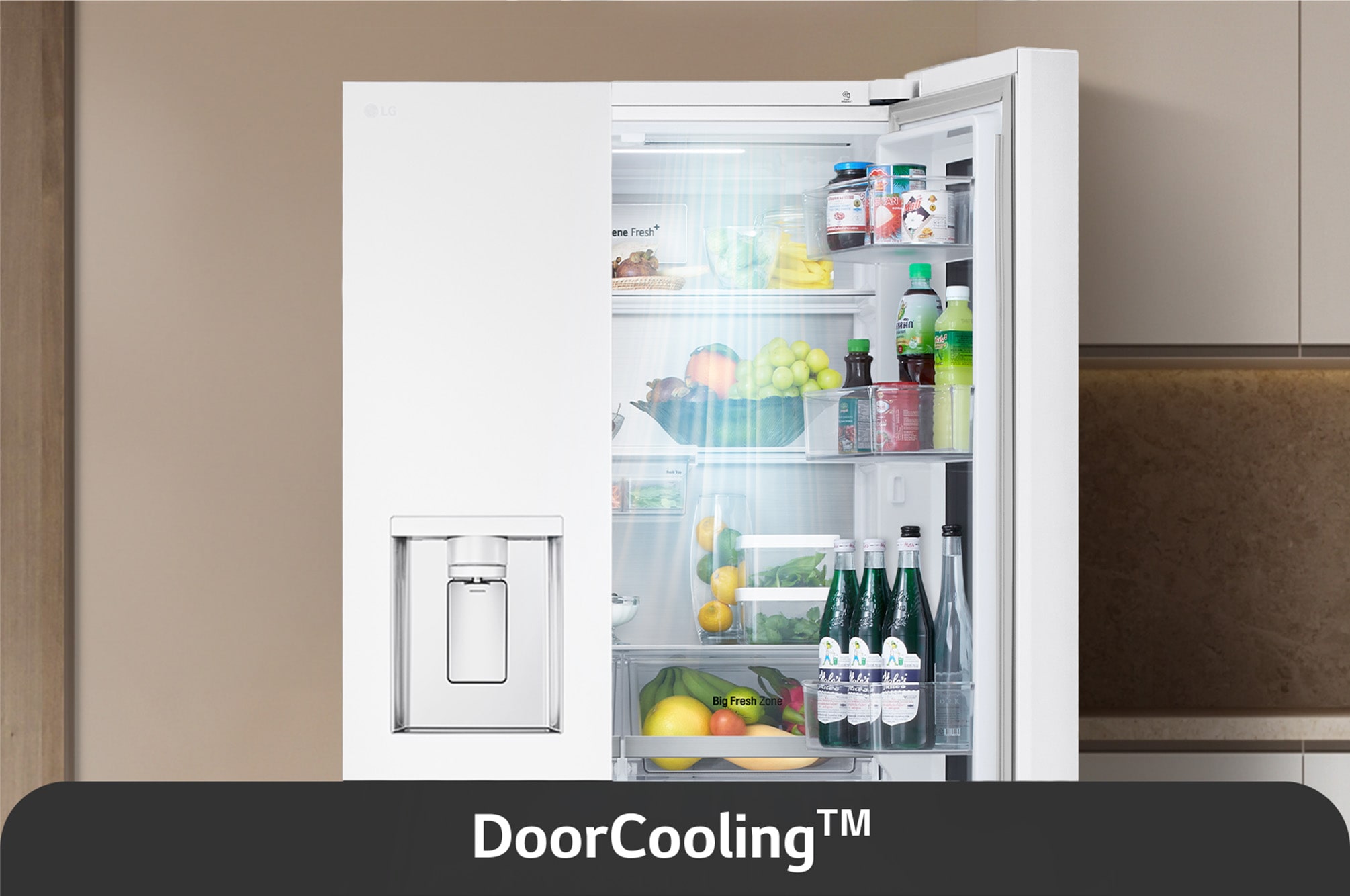 [Subscribe] 612L French Door Fridge with InstaView & Water Dispenser in White Glass Finish - Essence White thumbnail 5