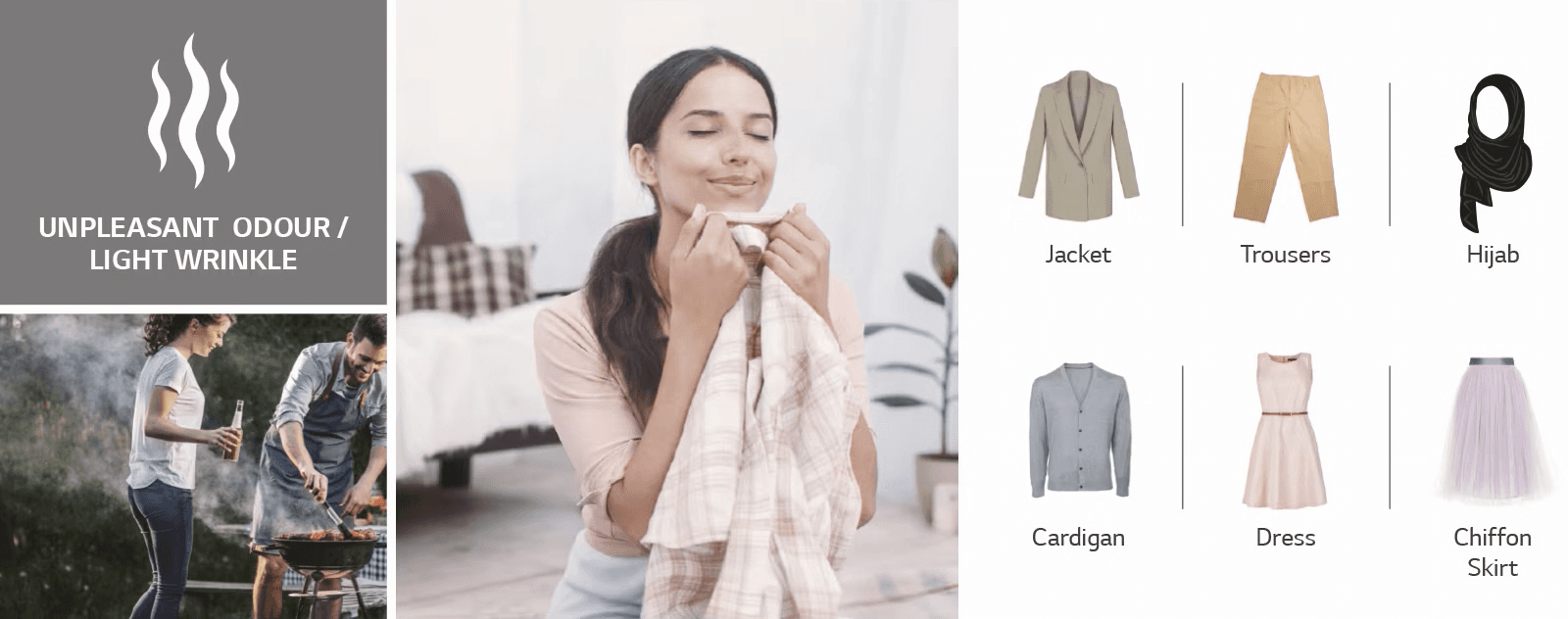 Shakes Off Wrinkles & Odours as Fast as 20 Minutes