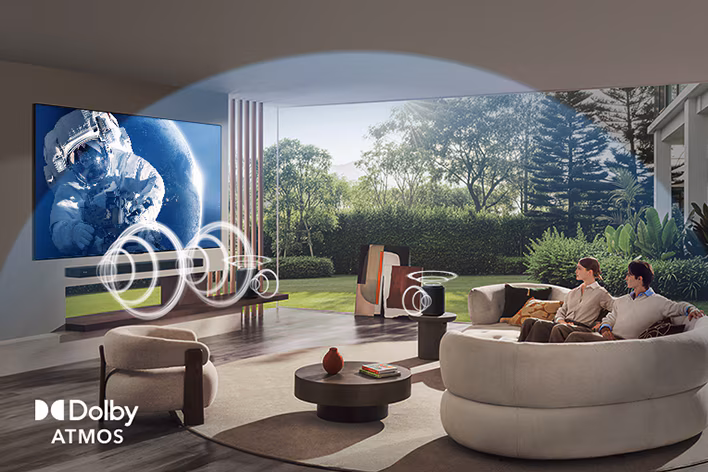 LG B6 Dolby Atmos spatial sound illustration