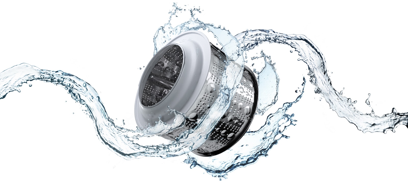 Tub clean water swirl inside washer.