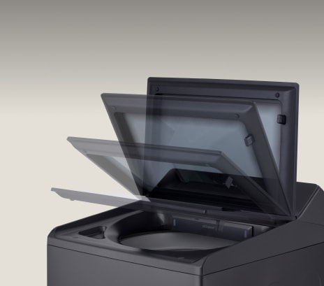 Soft-closing tempered-glass lid