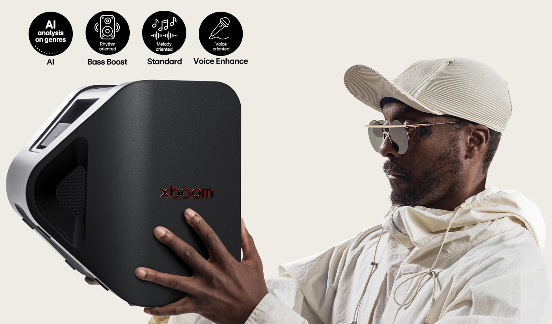 will.i.am holding xboom Stage 301.