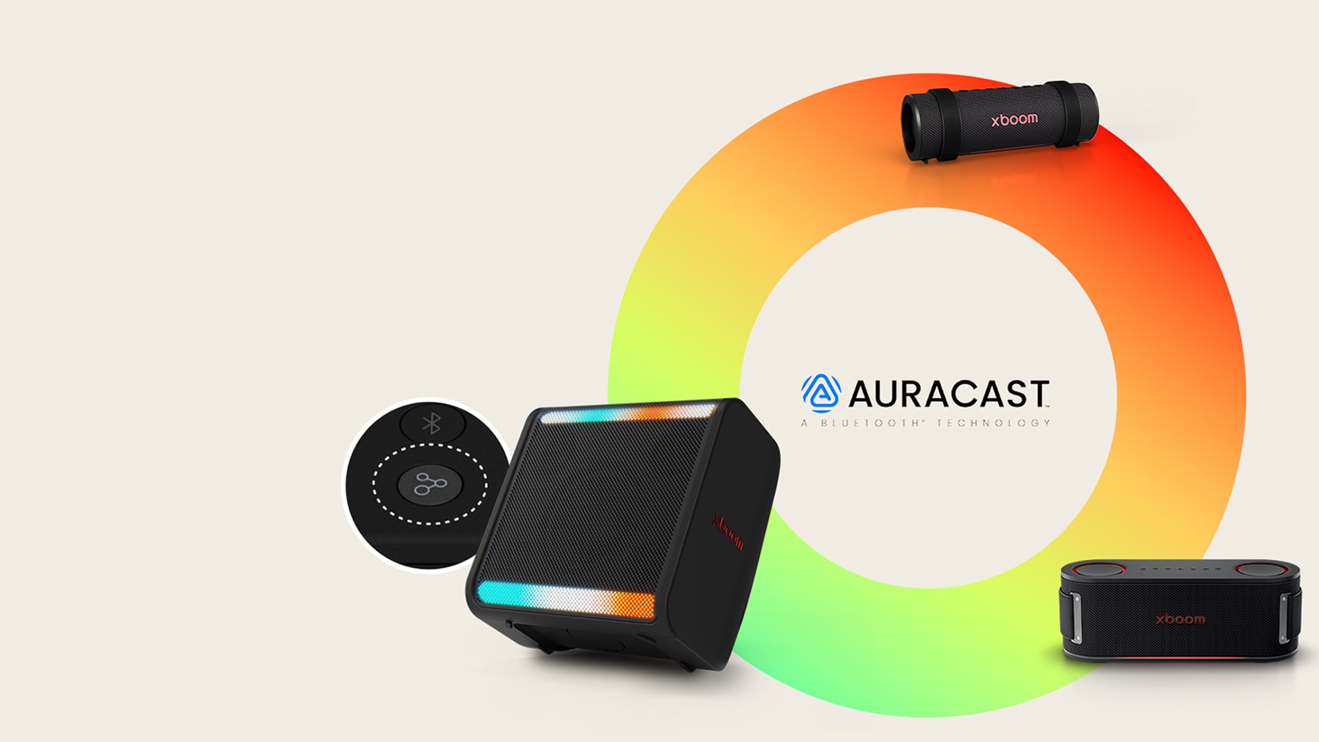 Multiple xboom speakers connected with Auracast.